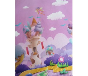 Jersey Panel Feen & Elfen Palast - rosa flieder